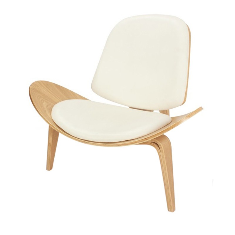 Sedia Bauhaus Shell in Pelle Hans J. Wegner