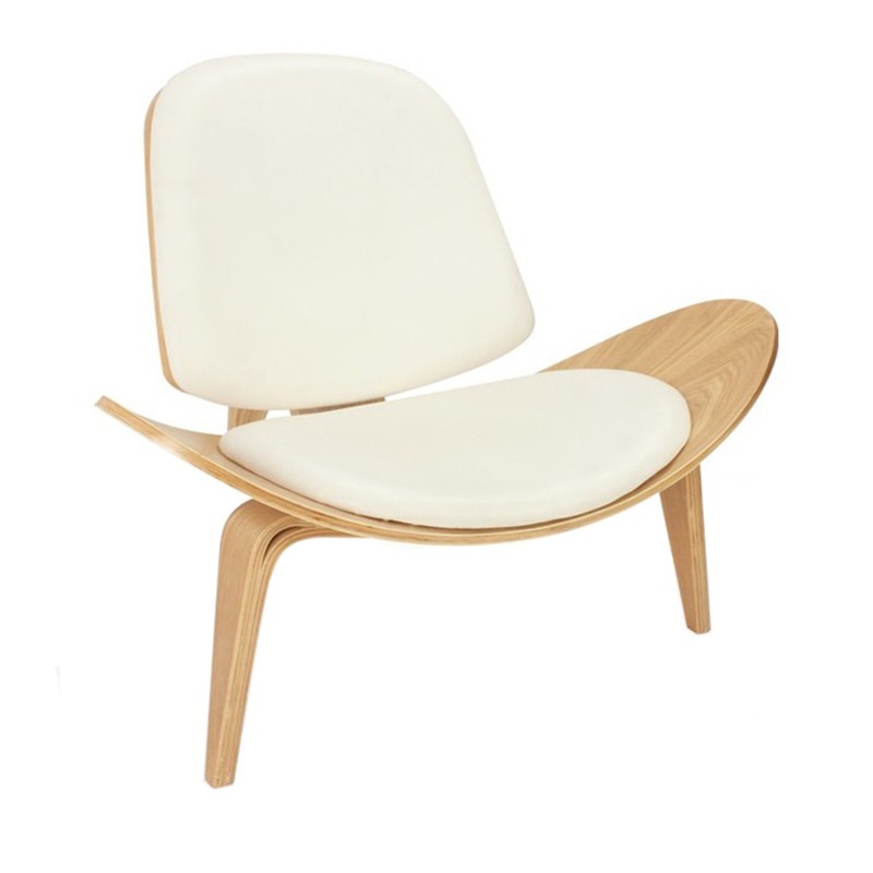 Sedia Bauhaus Shell in Pelle Hans J. Wegner