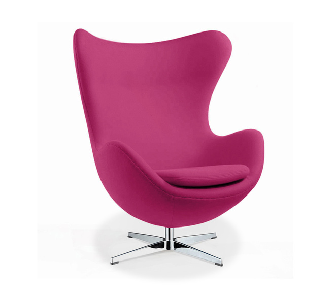 Sedia Bauhaus Egg in Cashmere Arne Jacobsen fucsia