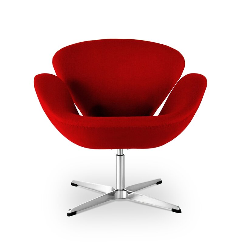 Sedia- Swan- in- rosso-front